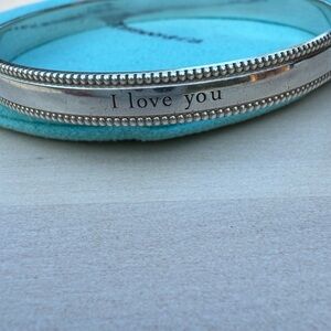 Tiffany & Co. I Love You Sterling Silver bangle, retired